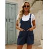 imageYeokou Womens Casual Summer Cotton Linen Rompers Overalls Jumpsuit ShortsNavy