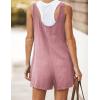imageYeokou Womens Casual Summer Cotton Linen Rompers Overalls Jumpsuit ShortsPink