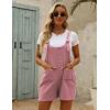 imageYeokou Womens Casual Summer Cotton Linen Rompers Overalls Jumpsuit ShortsPink