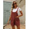 imageYeokou Womens Casual Summer Cotton Linen Rompers Overalls Jumpsuit ShortsRed