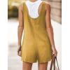 imageYeokou Womens Casual Summer Cotton Linen Rompers Overalls Jumpsuit ShortsYellow