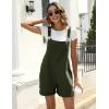 imageYeokou Womens Cotton Linen Short Overalls Casual Summer Bib Shortalls with PocketsArmygreen