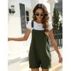 imageYeokou Womens Cotton Linen Short Overalls Casual Summer Bib Shortalls with PocketsArmygreen