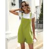 imageYeokou Womens Cotton Linen Short Overalls Casual Summer Bib Shortalls with PocketsAvocado