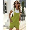 imageYeokou Womens Cotton Linen Short Overalls Casual Summer Bib Shortalls with PocketsAvocado