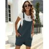 imageYeokou Womens Cotton Linen Short Overalls Casual Summer Bib Shortalls with PocketsBluegrey