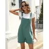 imageYeokou Womens Cotton Linen Short Overalls Casual Summer Bib Shortalls with PocketsDarkgreen