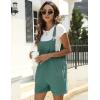 imageYeokou Womens Cotton Linen Short Overalls Casual Summer Bib Shortalls with PocketsDarkgreen