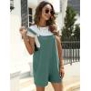 imageYeokou Womens Cotton Linen Short Overalls Casual Summer Bib Shortalls with PocketsDarkgreen