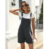 imageYeokou Womens Cotton Linen Short Overalls Casual Summer Bib Shortalls with PocketsDrakgrey