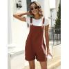 imageYeokou Womens Cotton Linen Short Overalls Casual Summer Bib Shortalls with PocketsRed