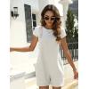 imageYeokou Womens Cotton Linen Short Overalls Casual Summer Bib Shortalls with PocketsWhite
