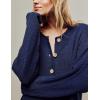 imageYeokou Womens Knit Sweater Rompers Casual Long Sleeve Crewneck Button Down Maternity Shorts JumpsuitsNavy