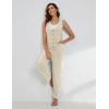 imageYeokou Womens Overalls Linen Cotton Jumpsuits Loose Casual Jumpers with PocketsBeige