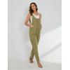 imageYeokou Womens Overalls Linen Cotton Jumpsuits Loose Casual Jumpers with PocketsGinger