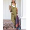 imageYeokou Womens Overalls Linen Cotton Jumpsuits Loose Casual Jumpers with PocketsGinger