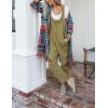 imageYeokou Womens Overalls Linen Cotton Jumpsuits Loose Casual Jumpers with PocketsGinger