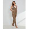 imageYeokou Womens Overalls Linen Cotton Jumpsuits Loose Casual Jumpers with PocketsKhaki
