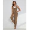 imageYeokou Womens Overalls Linen Cotton Jumpsuits Loose Casual Jumpers with PocketsKhaki