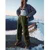 imageYeokou Womens Snow Ski Pants Sherpa Fleece Lined Sweatpants Outdoor Slopes Pockets Relaxed Winter ActivewearArmygreen