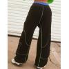 imageYeokou Womens Snow Ski Pants Sherpa Fleece Lined Sweatpants Outdoor Slopes Pockets Relaxed Winter ActivewearBlack