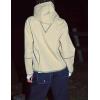 imageYeokou Womens Windbreaker Jacket Outdoors Hiking Reflective Striping Hooded Half Zip Pullover Contrast Pocketed OuterwearOatmeal