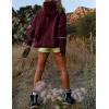 imageYeokou Womens Windbreaker Jacket Outdoors Hiking Reflective Striping Hooded Half Zip Pullover Contrast Pocketed OuterwearWinered