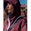 imageYeokou Womens Windbreaker Jacket Outdoors Hiking Reflective Striping Hooded Half Zip Pullover Contrast Pocketed OuterwearWinered