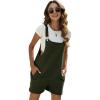 imageYeokou Womens Cotton Linen Short Overalls Casual Summer Bib Shortalls with PocketsArmygreen