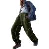 imageYeokou Womens Snow Ski Pants Sherpa Fleece Lined Sweatpants Outdoor Slopes Pockets Relaxed Winter ActivewearArmygreen