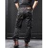 imageYeokou Mens Casual Loose Hip Hop Denim Work Pants Jeans with Cargo PocketsBlack