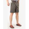 imageYeokou Mens Classic Weekend Oxford Pleated Front Golf ShortsDark Khaki