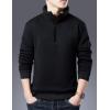 imageYeokou Mens Fashion Warm Fleece Crewneck Sweatshirt Thick Sherpa Lined Pullover Tops2black
