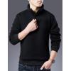 imageYeokou Mens Fashion Warm Fleece Crewneck Sweatshirt Thick Sherpa Lined Pullover Tops2black