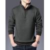 imageYeokou Mens Fashion Warm Fleece Crewneck Sweatshirt Thick Sherpa Lined Pullover Tops2grey