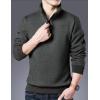 imageYeokou Mens Fashion Warm Fleece Crewneck Sweatshirt Thick Sherpa Lined Pullover Tops2grey