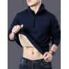 imageYeokou Mens Fashion Warm Fleece Crewneck Sweatshirt Thick Sherpa Lined Pullover Tops2navy
