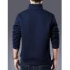 imageYeokou Mens Fashion Warm Fleece Crewneck Sweatshirt Thick Sherpa Lined Pullover Tops2navy