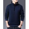 imageYeokou Mens Fashion Warm Fleece Crewneck Sweatshirt Thick Sherpa Lined Pullover Tops2navy