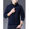 imageYeokou Mens Fashion Warm Fleece Crewneck Sweatshirt Thick Sherpa Lined Pullover Tops2navy