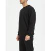 imageYeokou Mens Fashion Warm Fleece Crewneck Sweatshirt Thick Sherpa Lined Pullover TopsBlack