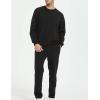 imageYeokou Mens Fashion Warm Fleece Crewneck Sweatshirt Thick Sherpa Lined Pullover TopsBlack