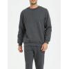 imageYeokou Mens Fashion Warm Fleece Crewneck Sweatshirt Thick Sherpa Lined Pullover TopsGrey