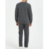 imageYeokou Mens Fashion Warm Fleece Crewneck Sweatshirt Thick Sherpa Lined Pullover TopsGrey