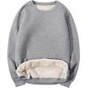 imageYeokou Mens Fashion Warm Fleece Crewneck Sweatshirt Thick Sherpa Lined Pullover TopsLightgrey