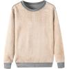 imageYeokou Mens Fashion Warm Fleece Crewneck Sweatshirt Thick Sherpa Lined Pullover TopsLightgrey