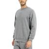 imageYeokou Mens Fashion Warm Fleece Crewneck Sweatshirt Thick Sherpa Lined Pullover TopsLightgrey