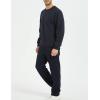 imageYeokou Mens Fashion Warm Fleece Crewneck Sweatshirt Thick Sherpa Lined Pullover TopsNavy