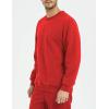imageYeokou Mens Fashion Warm Fleece Crewneck Sweatshirt Thick Sherpa Lined Pullover TopsRed