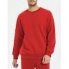 imageYeokou Mens Fashion Warm Fleece Crewneck Sweatshirt Thick Sherpa Lined Pullover TopsRed